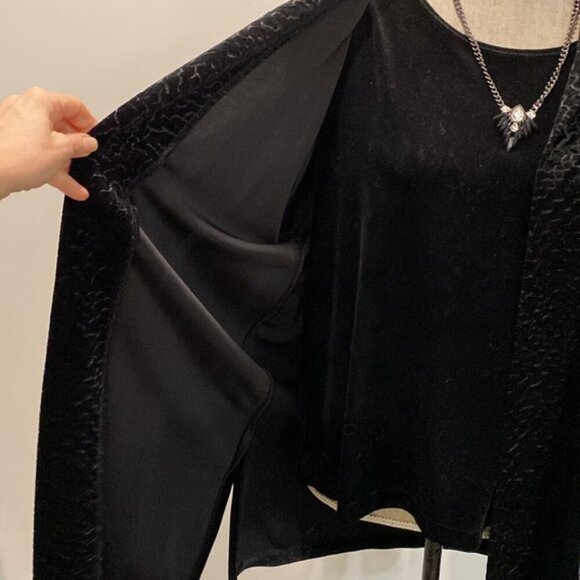 Picadilly Black Velvet Top & Cardigan Size M - Picture 9 of 16
